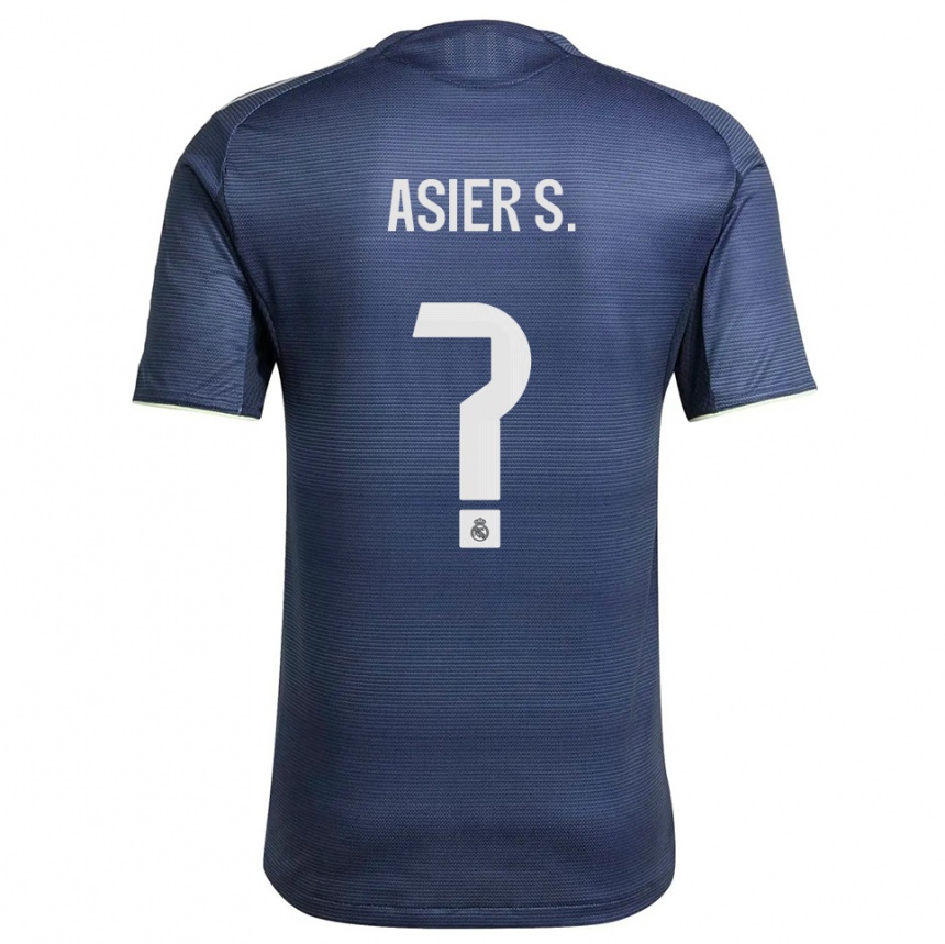 נשים כדורגל Asier Sánchez #0 כחול נייבי כסוף הרחק ג'רזי 2025/26