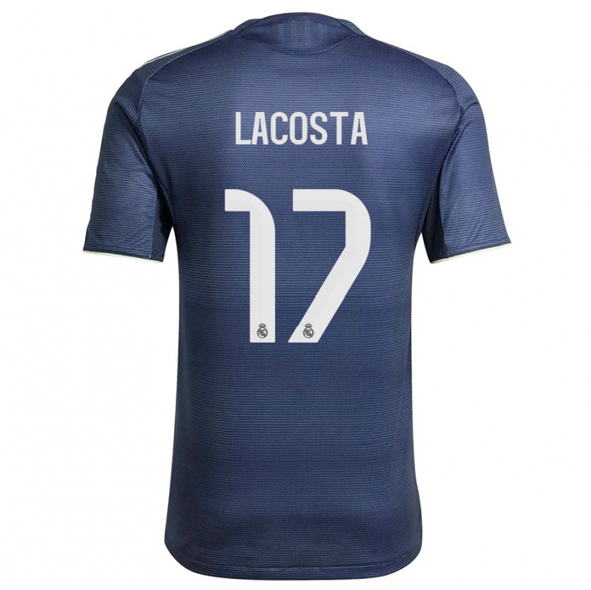 נשים כדורגל Diego Lacosta #17 כחול נייבי כסוף הרחק ג'רזי 2025/26
