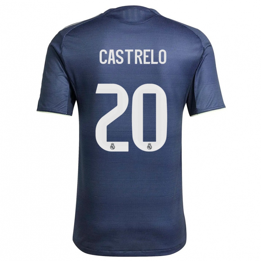 נשים כדורגל Gabri Castrelo #20 כחול נייבי כסוף הרחק ג'רזי 2025/26