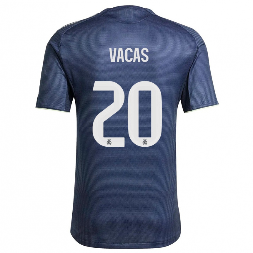 נשים כדורגל Juan Vacas #20 כחול נייבי כסוף הרחק ג'רזי 2025/26