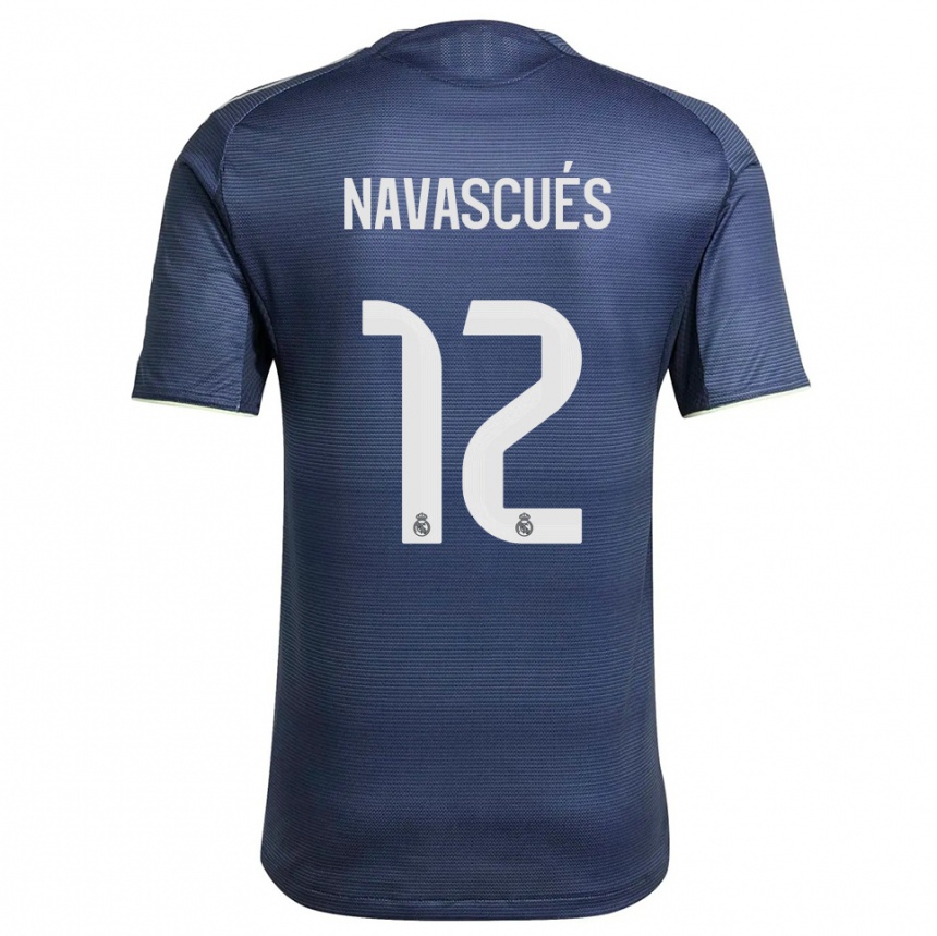 נשים כדורגל Liberto Navascués #12 כחול נייבי כסוף הרחק ג'רזי 2025/26