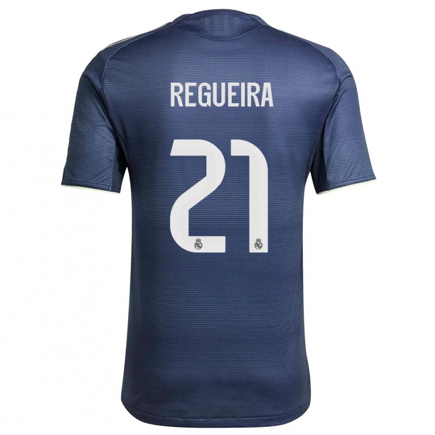 נשים כדורגל Izan Regueira #21 כחול נייבי כסוף הרחק ג'רזי 2025/26
