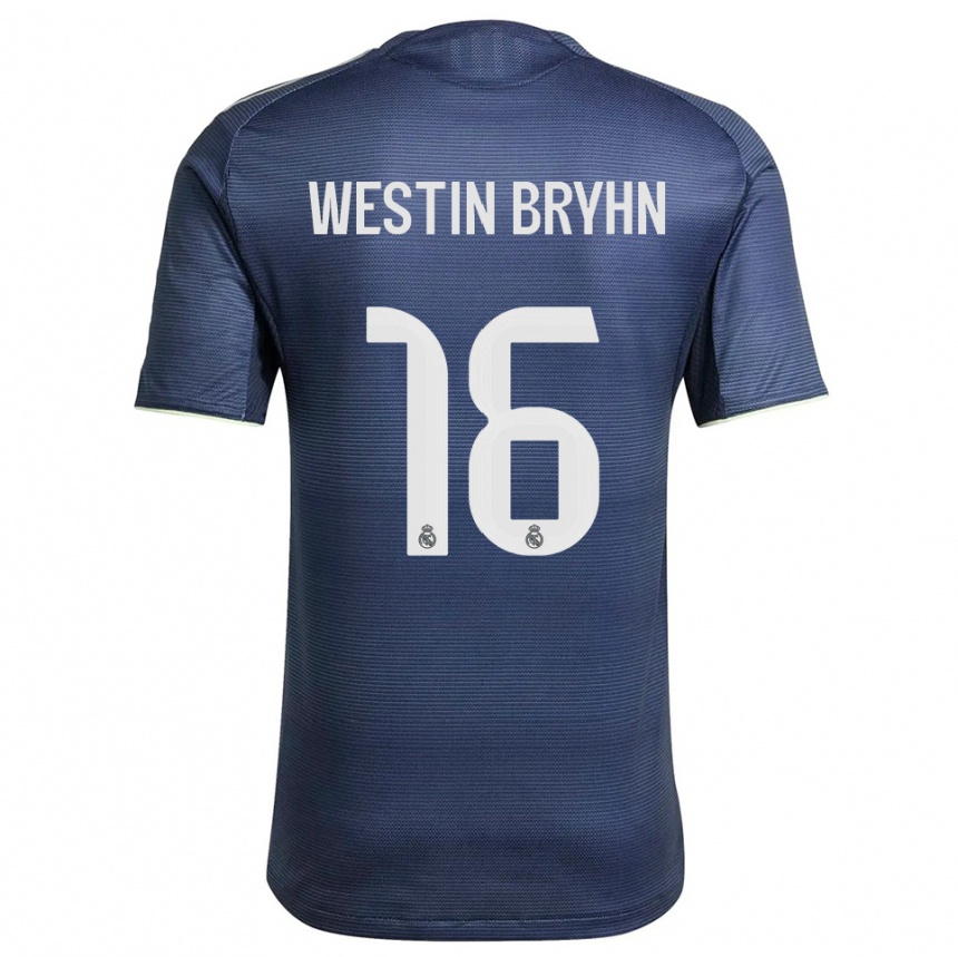 נשים כדורגל Leon Westin Bryhn #16 כחול נייבי כסוף הרחק ג'רזי 2025/26