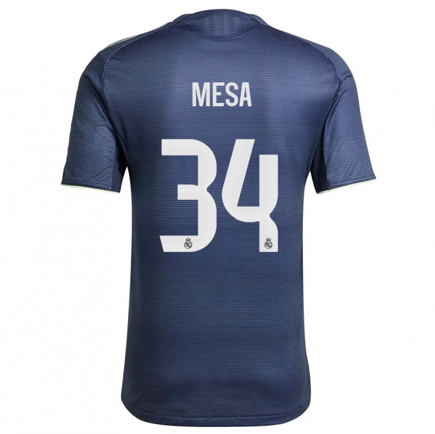 נשים כדורגל Óscar Mesa #34 כחול נייבי כסוף הרחק ג'רזי 2025/26