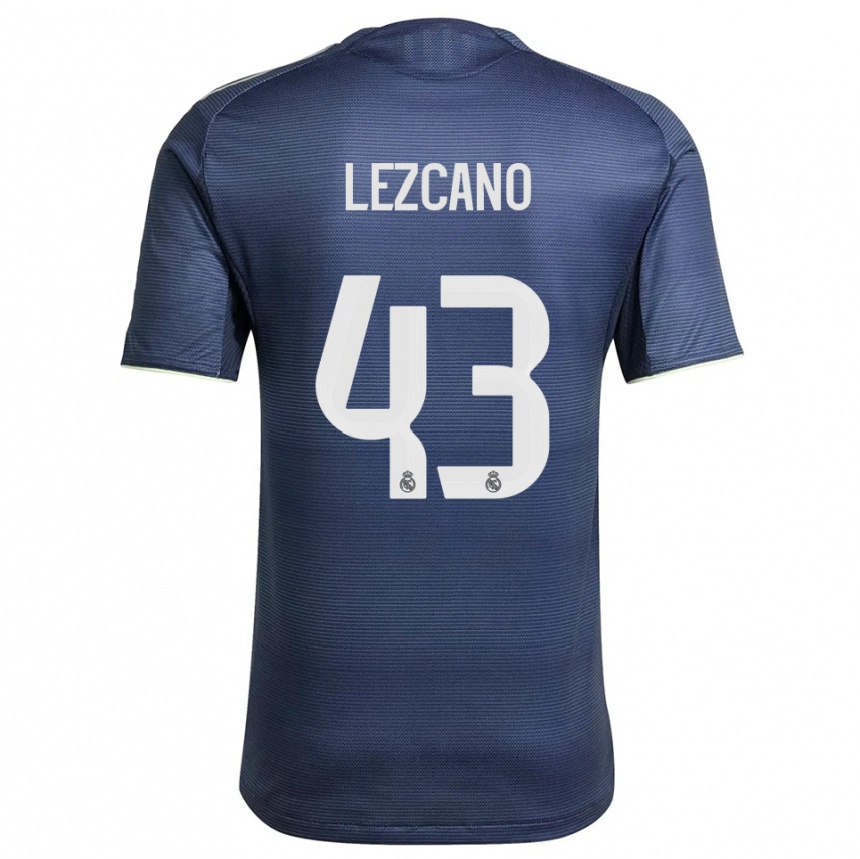 נשים כדורגל Álvaro Lezcano #43 כחול נייבי כסוף הרחק ג'רזי 2025/26