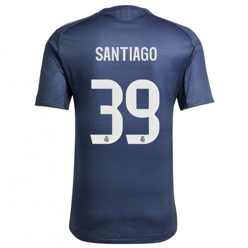 נשים כדורגל Aimar Santiago #39 כחול נייבי כסוף הרחק ג'רזי 2025/26