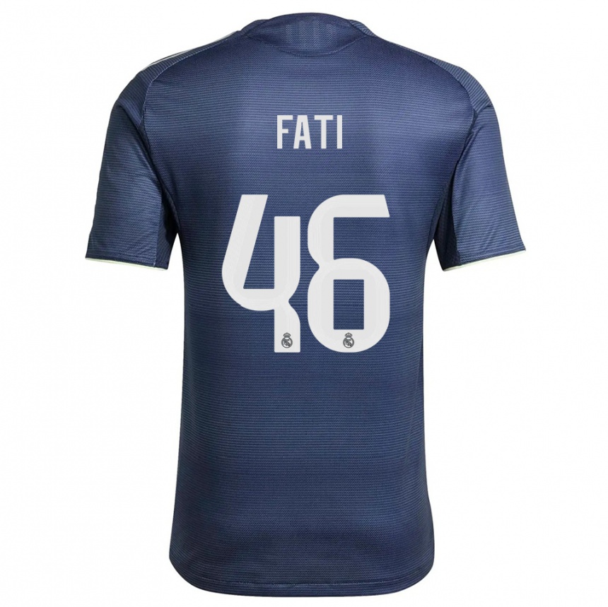 נשים כדורגל Lamini Fati #46 כחול נייבי כסוף הרחק ג'רזי 2025/26