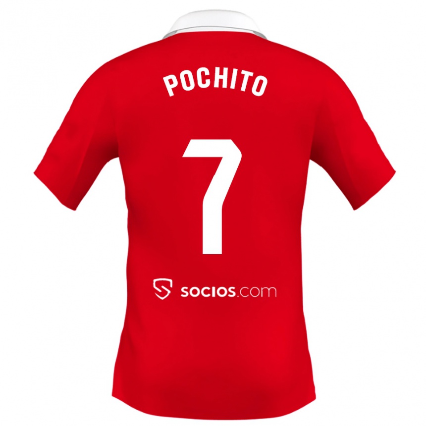 נשים כדורגל Pochito #7 אדום לבן אפור הרחק ג'רזי 2025/26