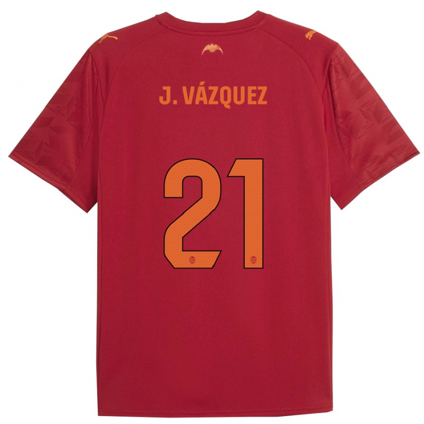 נשים כדורגל ז'סוס ואסקז #21 אדום כתום הרחק ג'רזי 2025/26