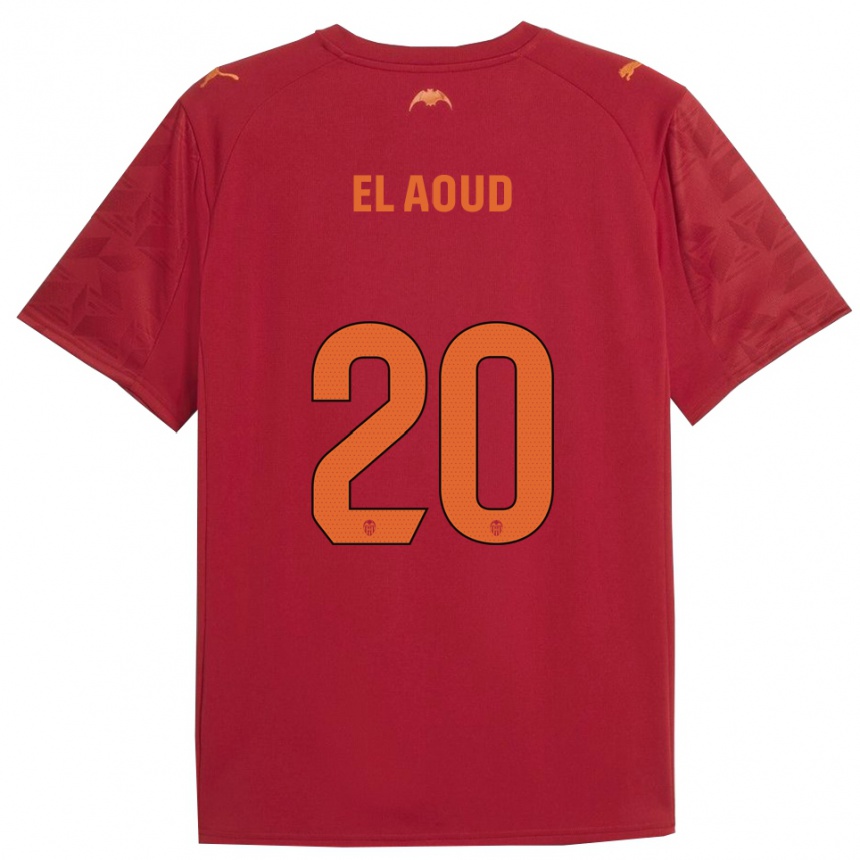 נשים כדורגל Ismail El Aoud #20 אדום כתום הרחק ג'רזי 2025/26