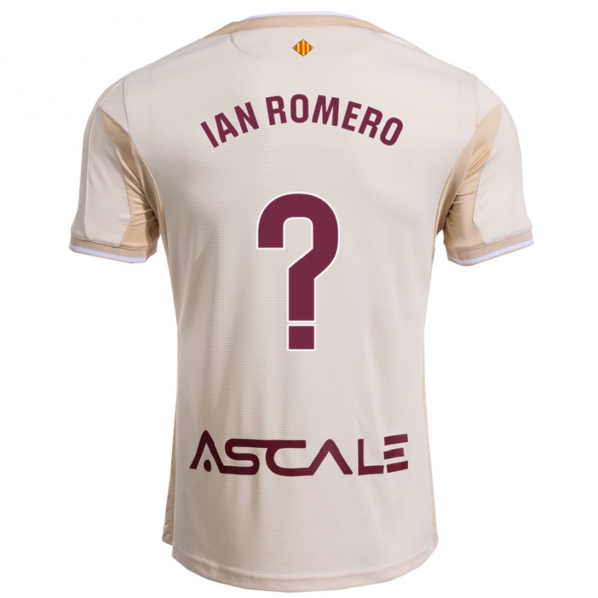 נשים כדורגל Ian Romero #0 לבן שמנת בורדו הרחק ג'רזי 2025/26