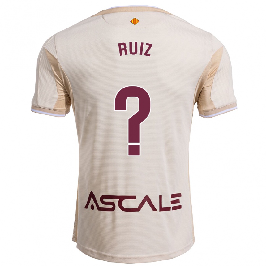 נשים כדורגל Álex Ruiz #0 לבן שמנת בורדו הרחק ג'רזי 2025/26