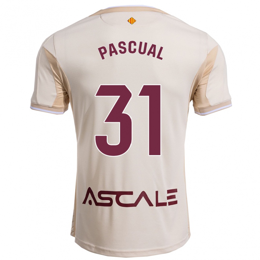 נשים כדורגל Pablo Pascual #31 לבן שמנת בורדו הרחק ג'רזי 2025/26