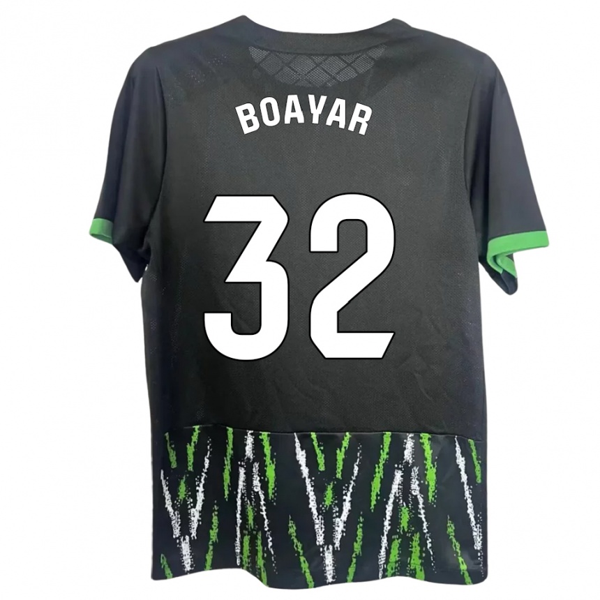נשים כדורגל Adam Boayar #32 שחור ירוק הרחק ג'רזי 2025/26