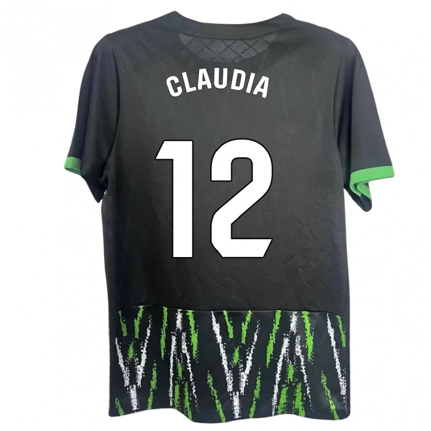 נשים כדורגל Claudia Rabasco Campello #12 שחור ירוק הרחק ג'רזי 2025/26
