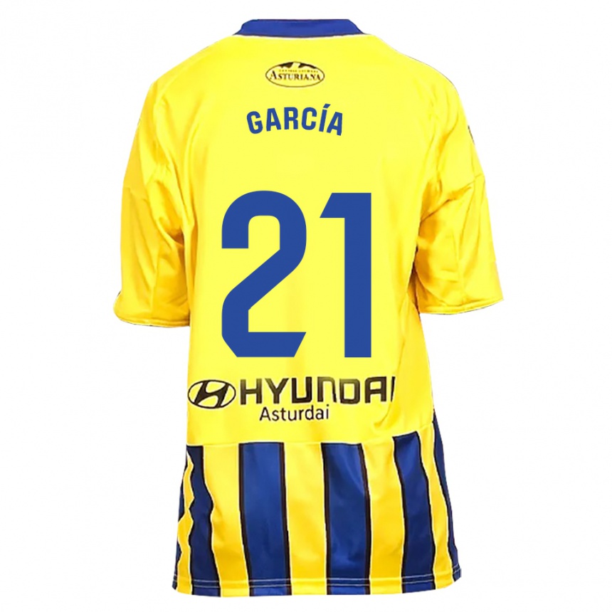 נשים כדורגל Pelayo García #21 צהוב כחול הרחק ג'רזי 2025/26