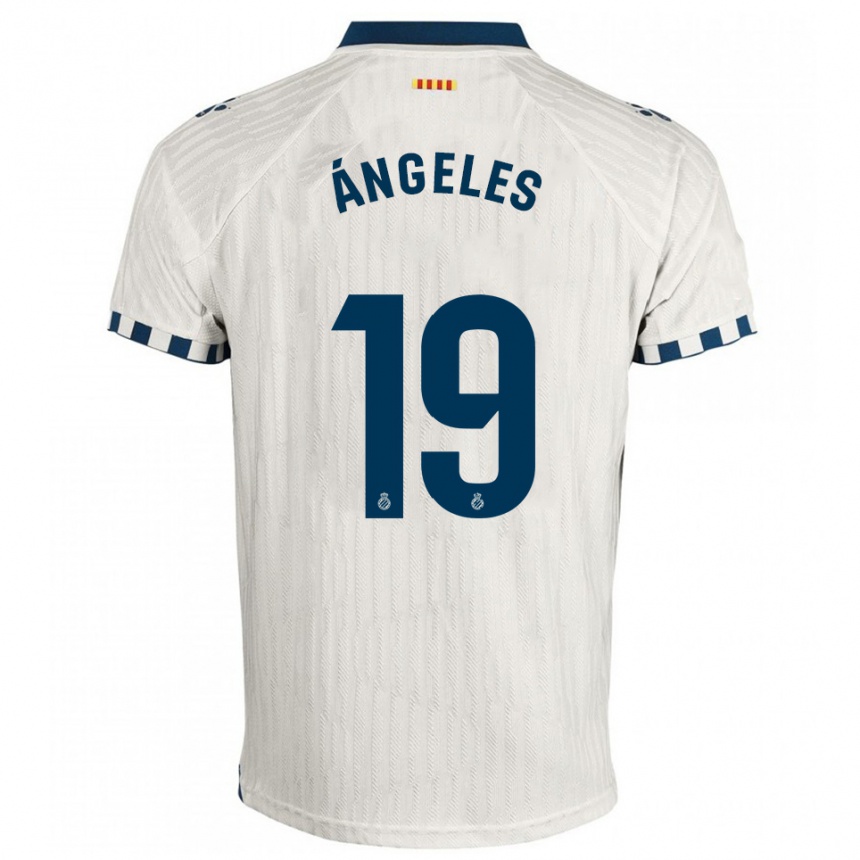 נשים כדורגל Ángeles Del Álamo Sánchez #19 לבן כחול הרחק ג'רזי 2025/26