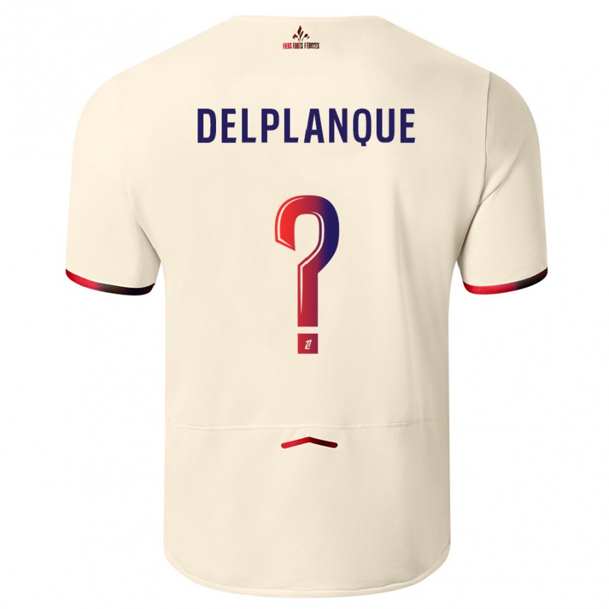 נשים כדורגל Gaël Delplanque #0 לבן שמנת אדום הרחק ג'רזי 2025/26