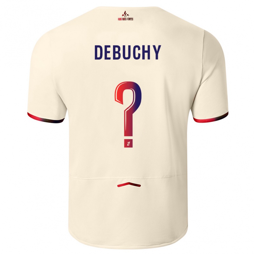 נשים כדורגל Lukas Debuchy #0 לבן שמנת אדום הרחק ג'רזי 2025/26