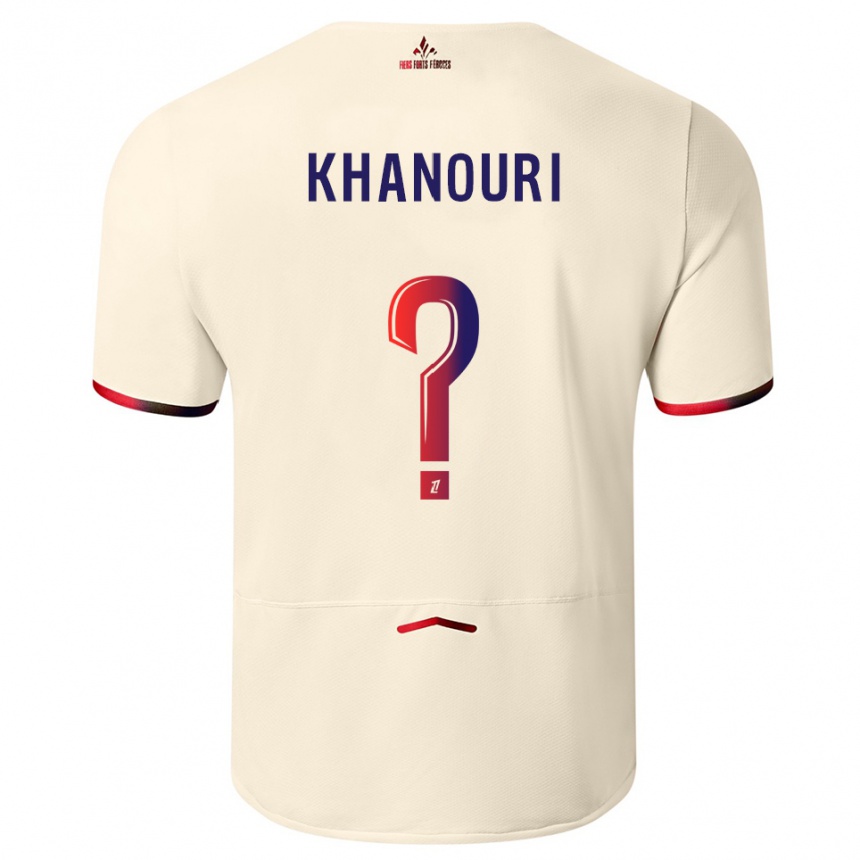 נשים כדורגל Adam Khanouri #0 לבן שמנת אדום הרחק ג'רזי 2025/26