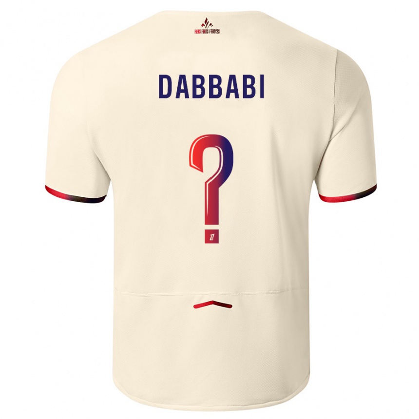 נשים כדורגל Amin Dabbabi #0 לבן שמנת אדום הרחק ג'רזי 2025/26