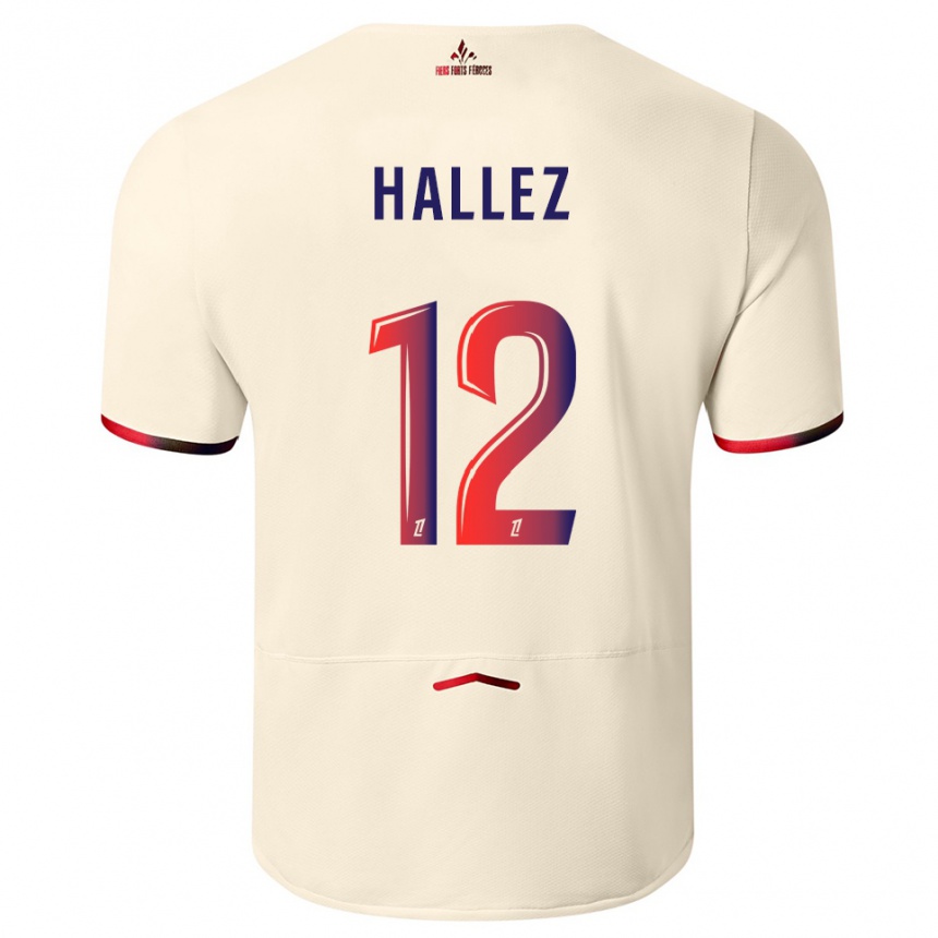 נשים כדורגל Alexis Hallez #12 לבן שמנת אדום הרחק ג'רזי 2025/26
