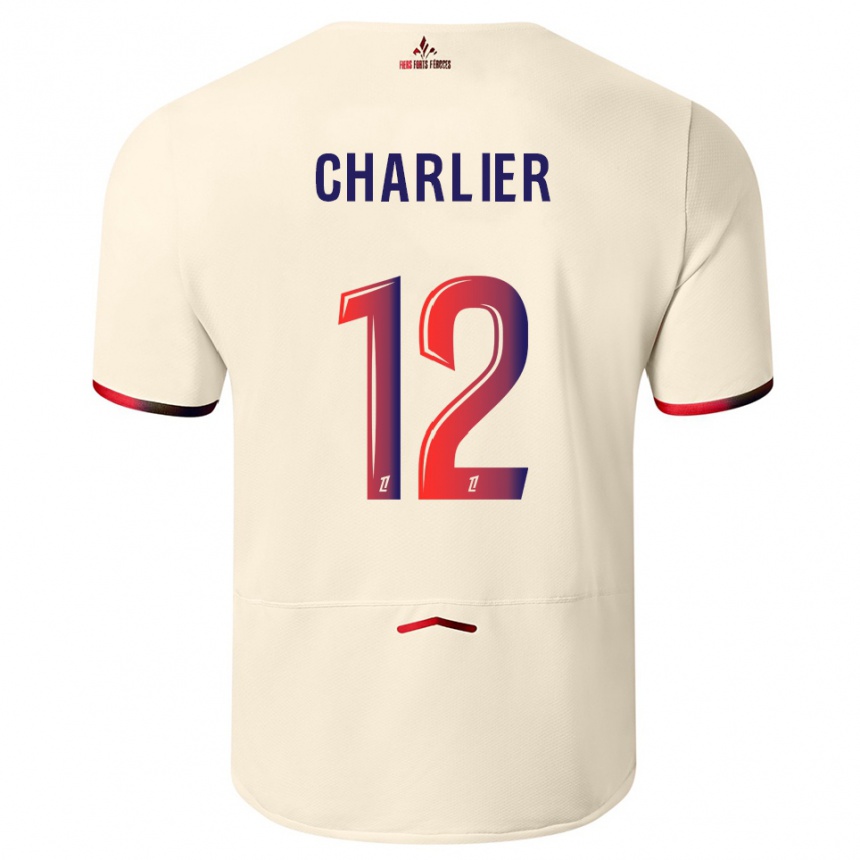 נשים כדורגל Amaury Charlier #12 לבן שמנת אדום הרחק ג'רזי 2025/26
