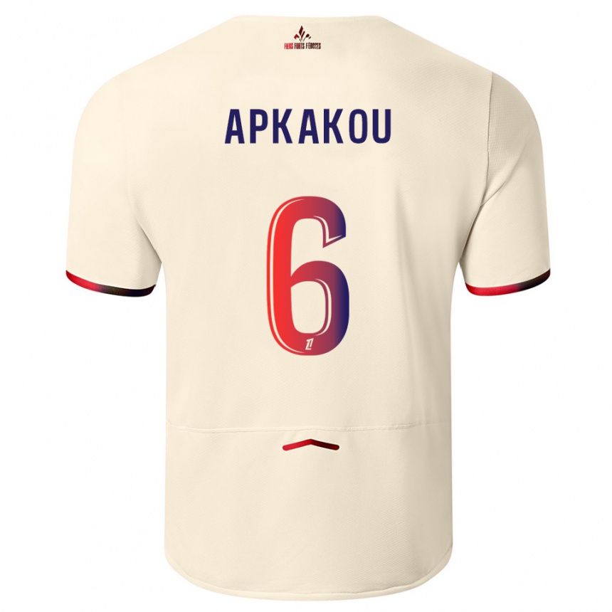 נשים כדורגל Ethan Apkakou #6 לבן שמנת אדום הרחק ג'רזי 2025/26