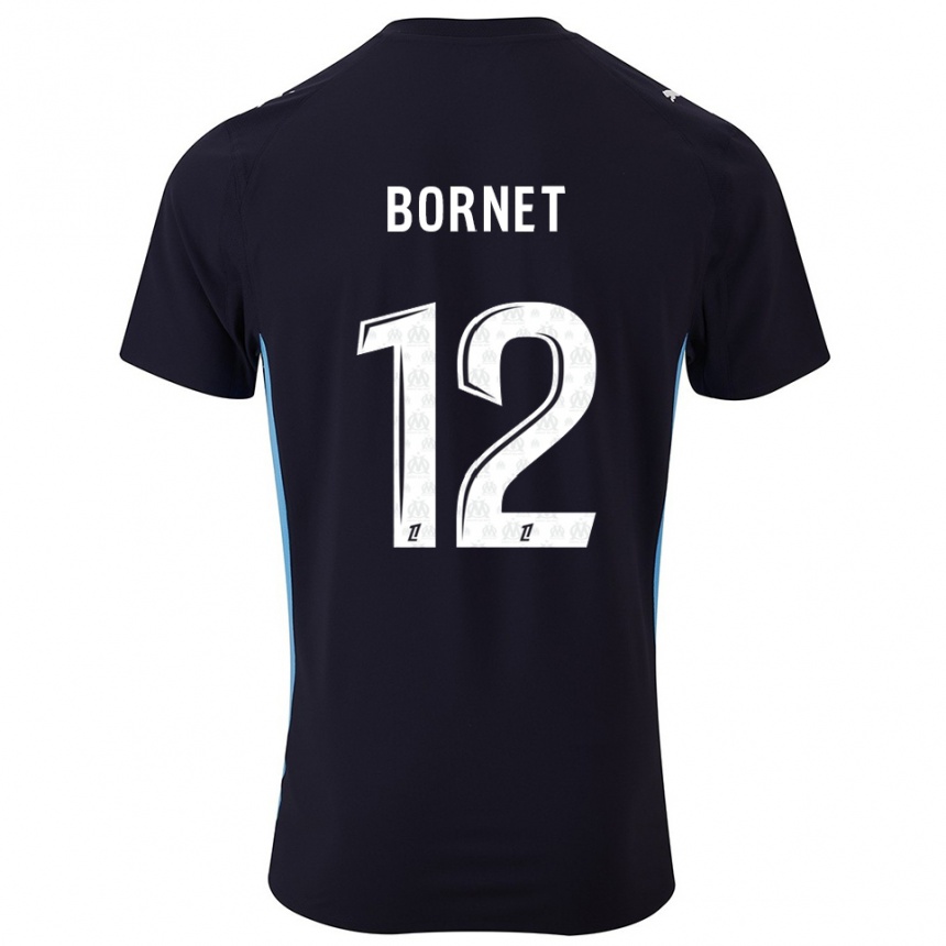 נשים כדורגל Camille Bornet #12 שחור תכלת הרחק ג'רזי 2025/26