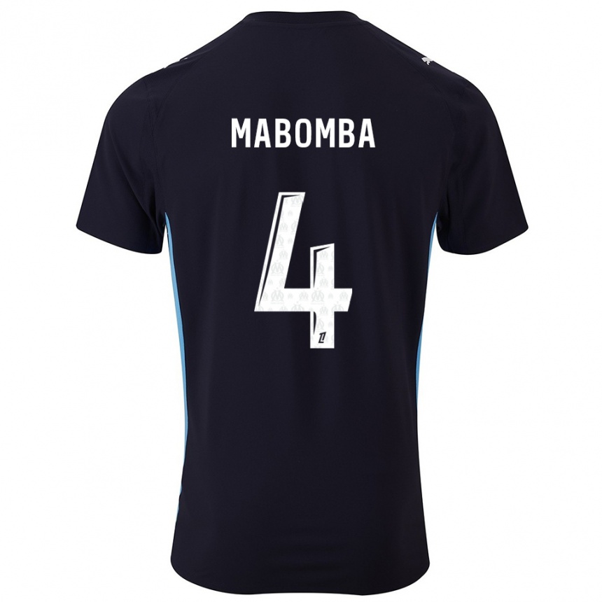 נשים כדורגל Daniel Mabomba #4 שחור תכלת הרחק ג'רזי 2025/26