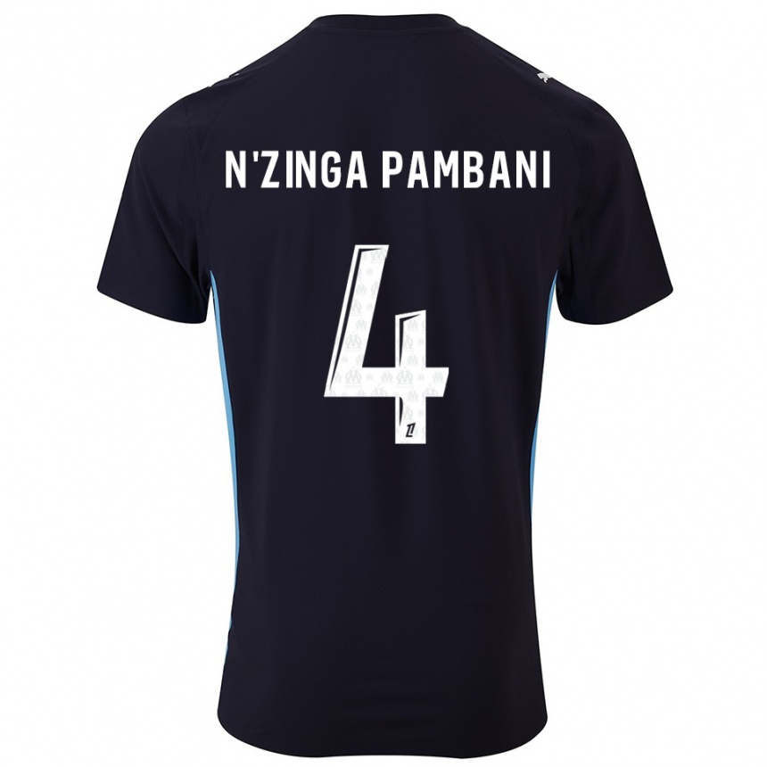 נשים כדורגל Pladi N'zinga Pambani #4 שחור תכלת הרחק ג'רזי 2025/26