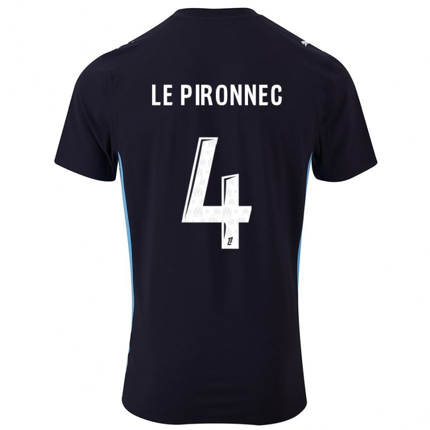 נשים כדורגל Kélian Le Pironnec #4 שחור תכלת הרחק ג'רזי 2025/26