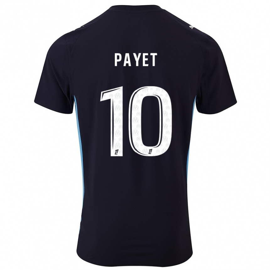 נשים כדורגל דימיטרי פאייה #10 שחור תכלת הרחק ג'רזי 2025/26