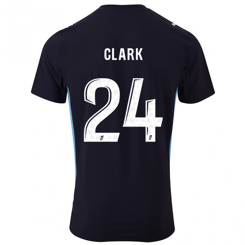 נשים כדורגל Ashley Clark #24 שחור תכלת הרחק ג'רזי 2025/26