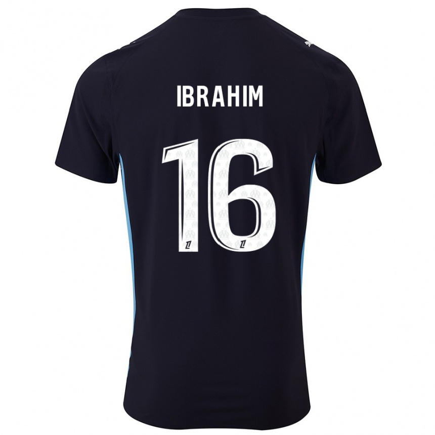 נשים כדורגל Ayman Ibrahim #16 שחור תכלת הרחק ג'רזי 2025/26