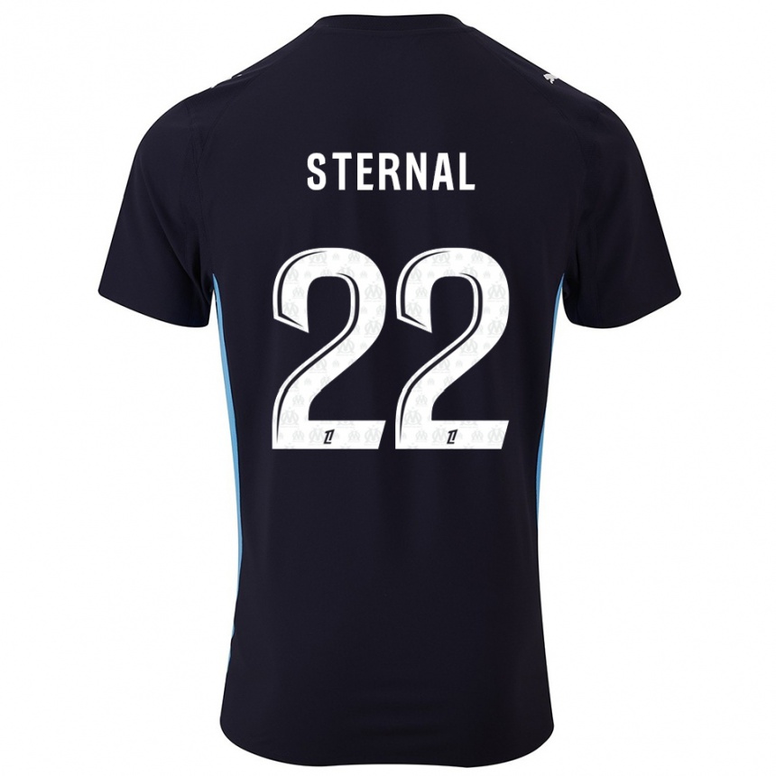 נשים כדורגל Enzo Sternal #22 שחור תכלת הרחק ג'רזי 2025/26