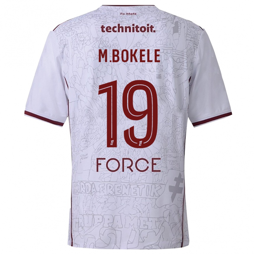 נשים כדורגל Morgan Bokele #19 לבן בורדו הרחק ג'רזי 2025/26