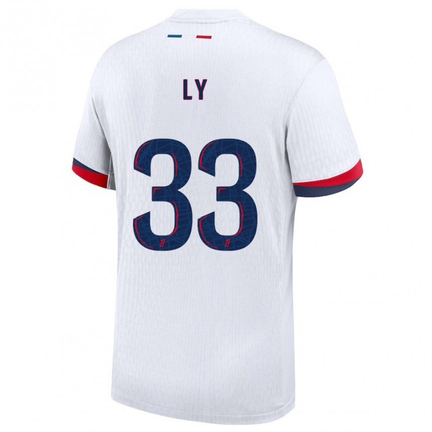 נשים כדורגל Elijah Ly #33 לבן אדום הרחק ג'רזי 2025/26