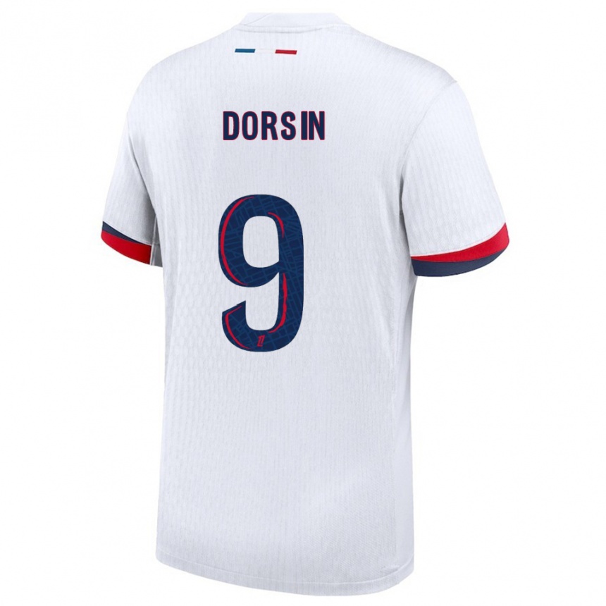 נשים כדורגל Frøya Dorsin #9 לבן אדום הרחק ג'רזי 2025/26