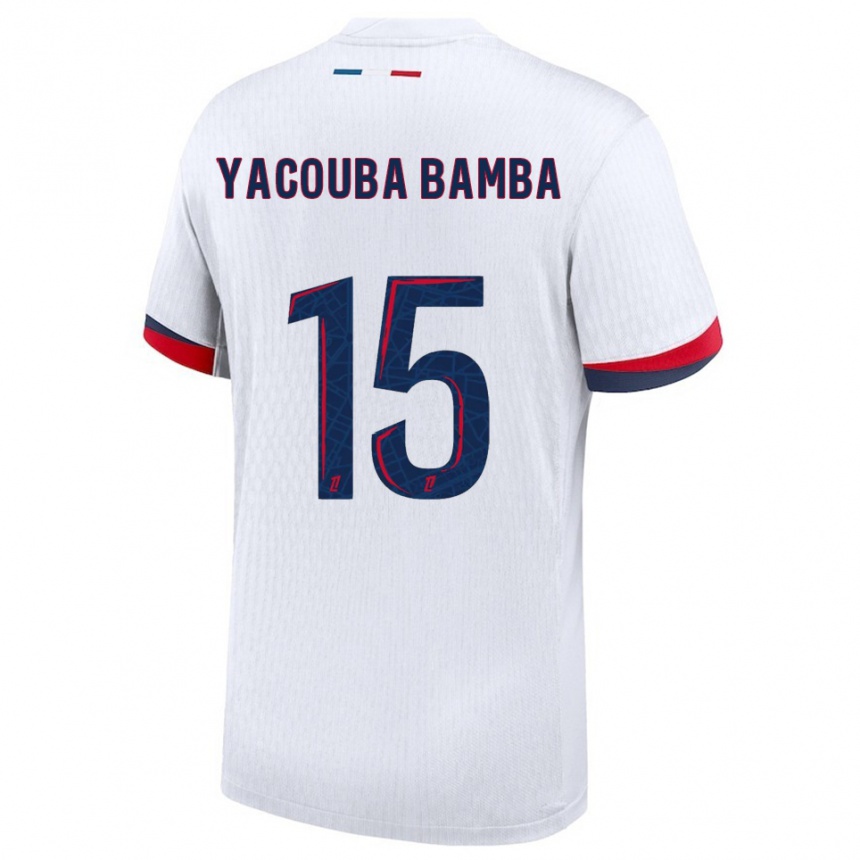 נשים כדורגל Ben Yacouba Bamba #15 לבן אדום הרחק ג'רזי 2025/26