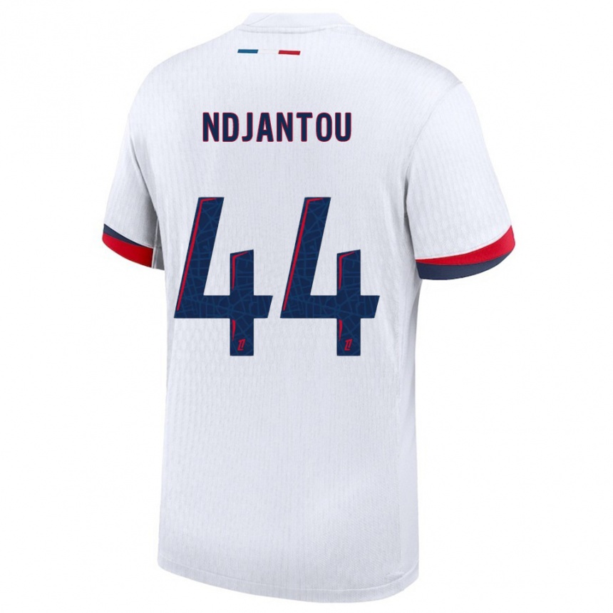 נשים כדורגל Quentin Ndjantou #44 לבן אדום הרחק ג'רזי 2025/26