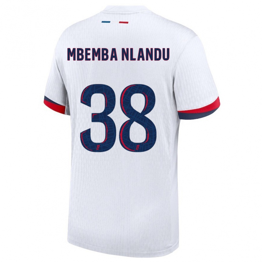 נשים כדורגל Emmanuel Mbemba Nlandu #38 לבן אדום הרחק ג'רזי 2025/26