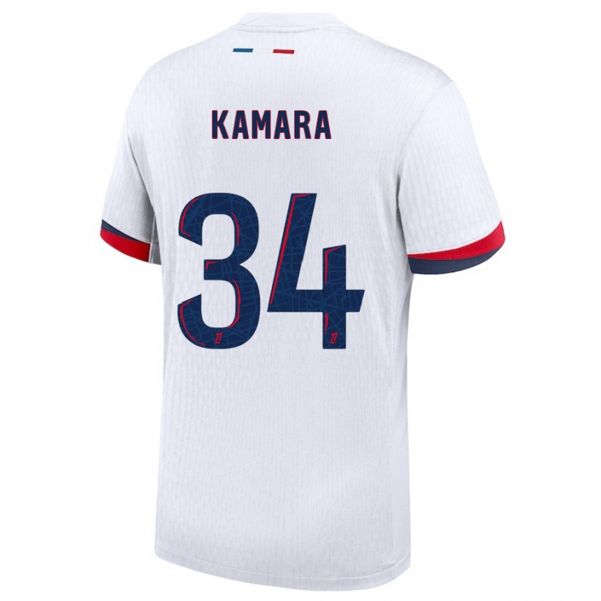 נשים כדורגל Noham Kamara #34 לבן אדום הרחק ג'רזי 2025/26