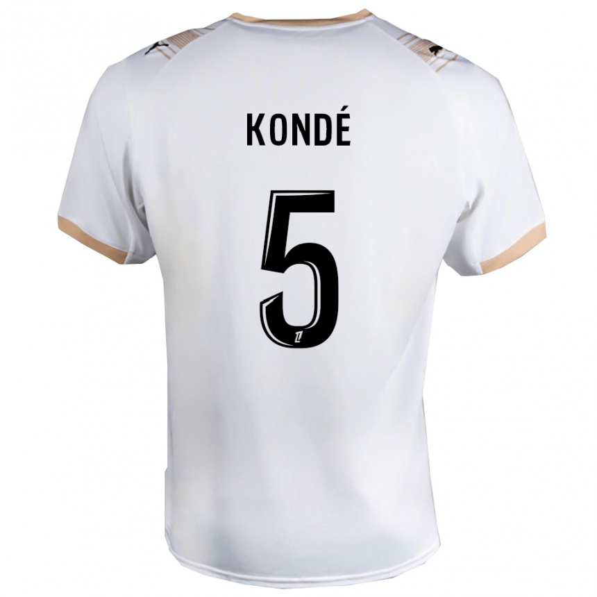 נשים כדורגל Jean-Charles Kondé #5 לבן שחור הרחק ג'רזי 2025/26