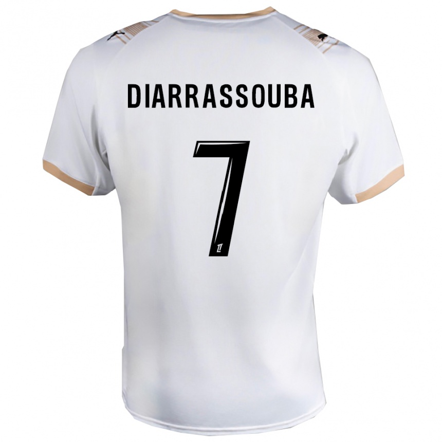 נשים כדורגל Tidiane Diarrassouba #7 לבן שחור הרחק ג'רזי 2025/26
