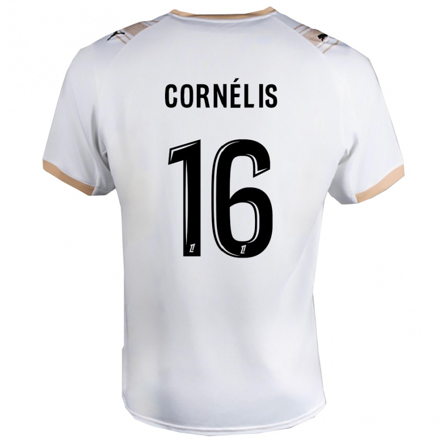 נשים כדורגל Aristide Cornélis #16 לבן שחור הרחק ג'רזי 2025/26