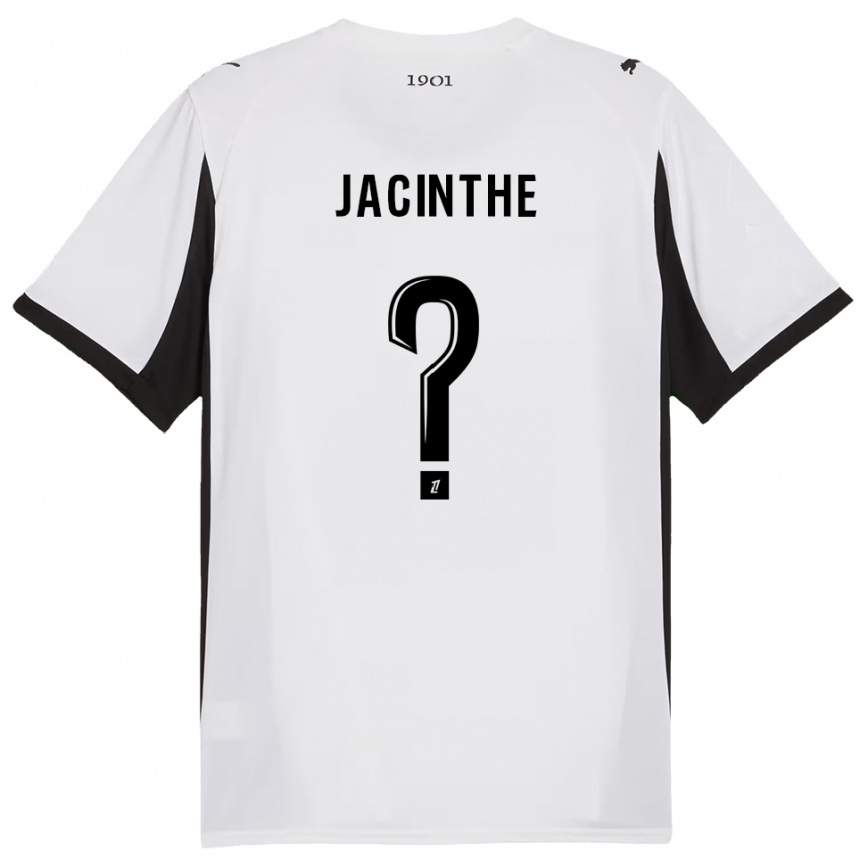 נשים כדורגל Dee-Shawn Jacinthe #0 לבן שחור הרחק ג'רזי 2025/26