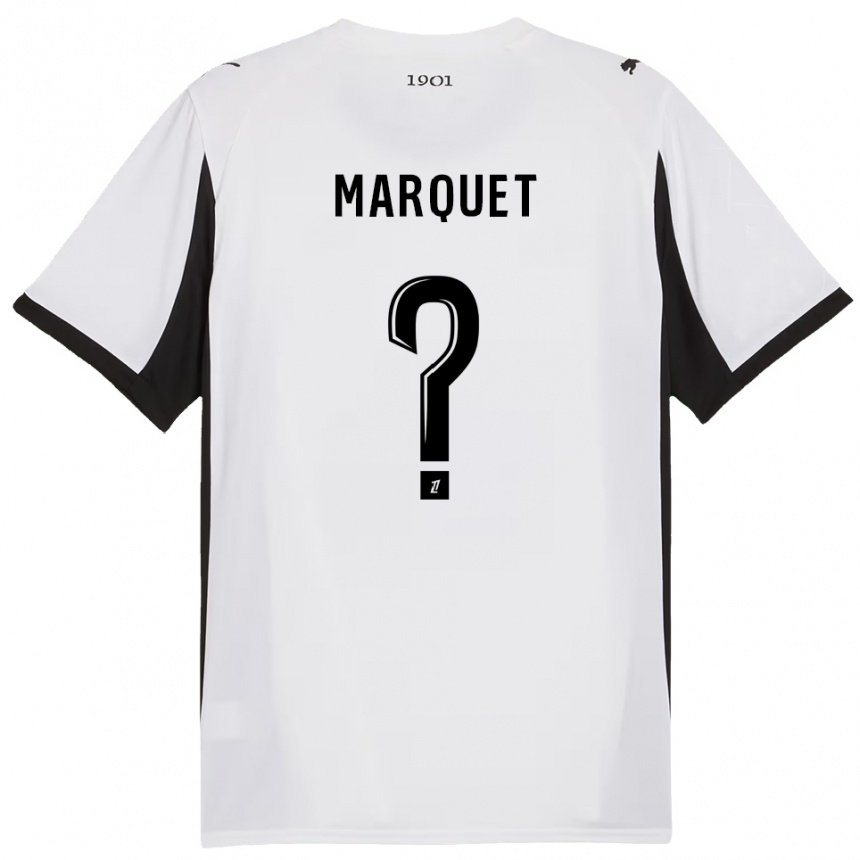 נשים כדורגל Pacôme Marquet #0 לבן שחור הרחק ג'רזי 2025/26