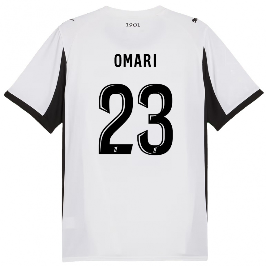 נשים כדורגל חימם את עומרי #23 לבן שחור הרחק ג'רזי 2025/26