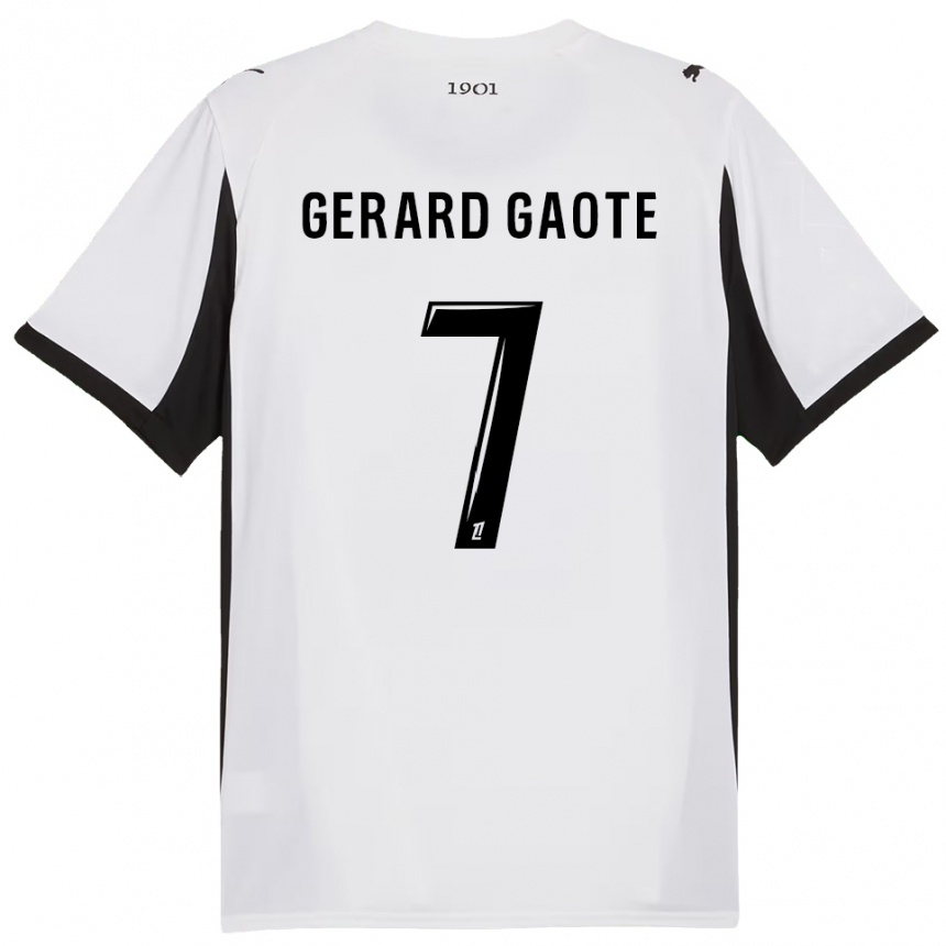 נשים כדורגל Steven Gerard Gaote #7 לבן שחור הרחק ג'רזי 2025/26